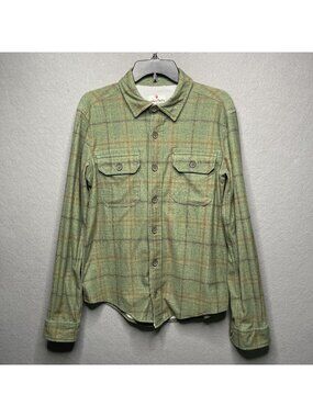 Hallstatt Mens Green Plaid Button-Up Shirt Long Sleeve Size S